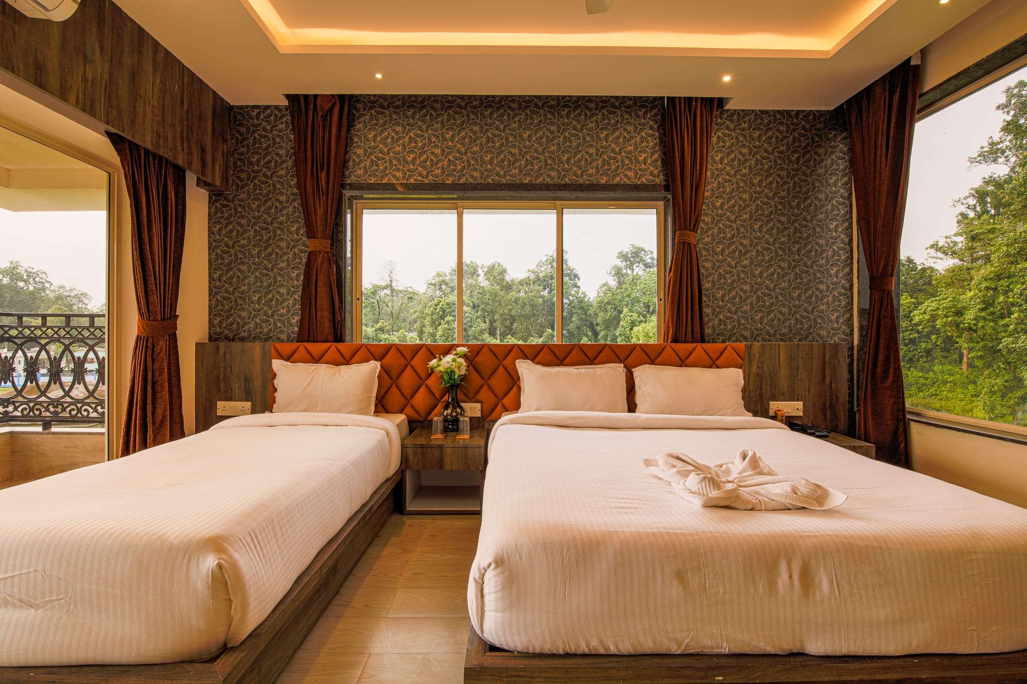 Triple bedroom in the luxurious resort in dooars